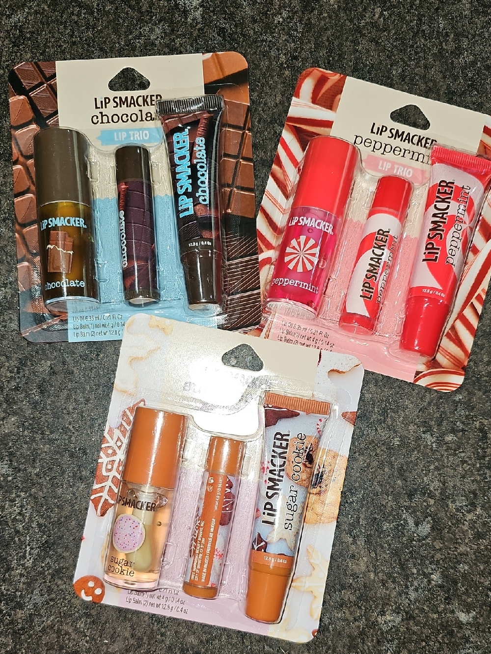 Lip Smacker Kids Lip Trio Set - Chocolate, Peppermint, Sugar Cookie